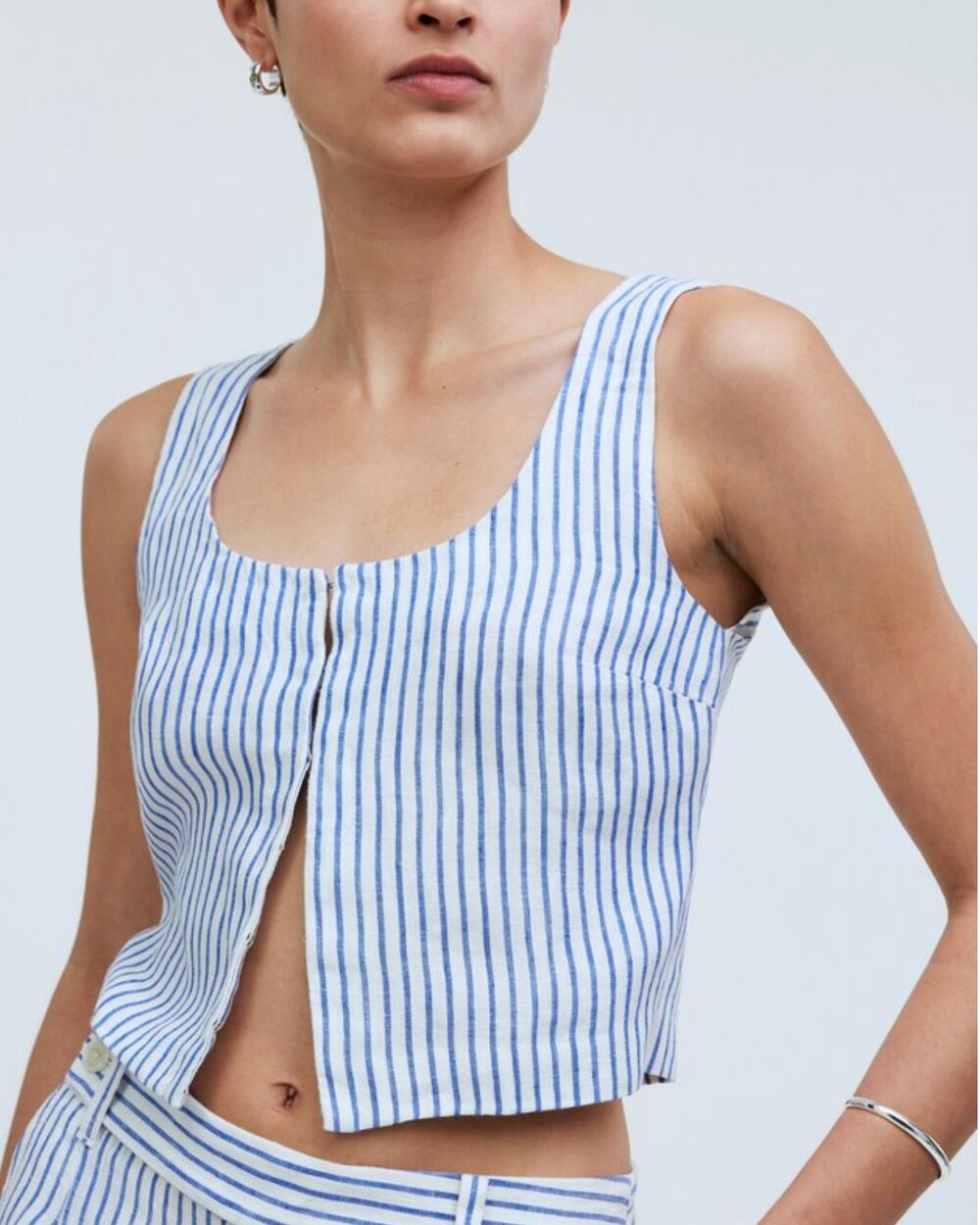MADEWELL NWT Scoopneck Crop Tank in 100% Linen // 2